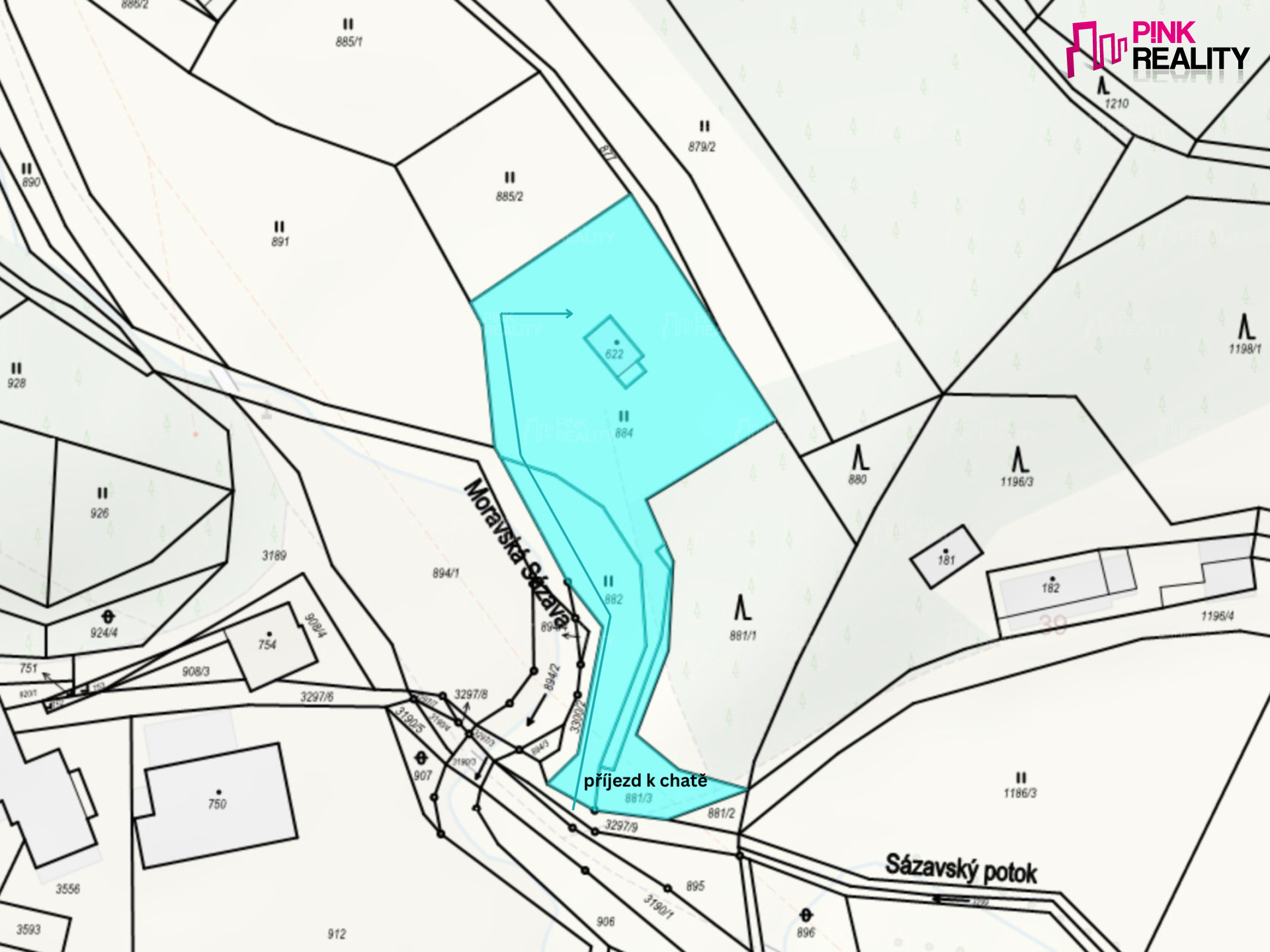 Rekreační chata s pozemky 2 580 m² Výprachtice, okr. Ústí nad Orlicí