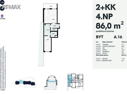 Prodej bytu, 2+kk, 86 m²