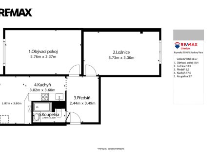 Prodej bytu, 2+1, 66 m²
