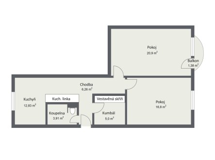 Prodej bytu, 2+1, 64 m²