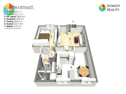 Prodej bytu, 3+kk, 57 m²