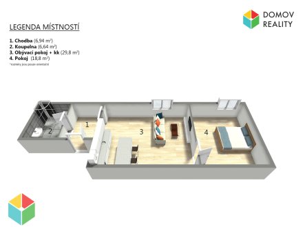 Prodej bytu, 2+kk, 64 m²