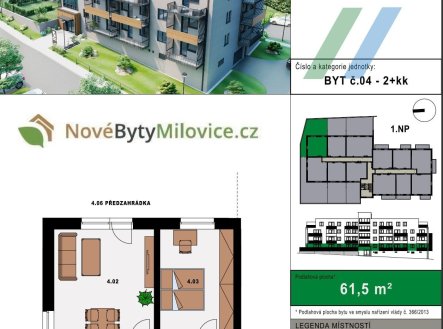 Prodej bytu, 2+kk, 62 m²