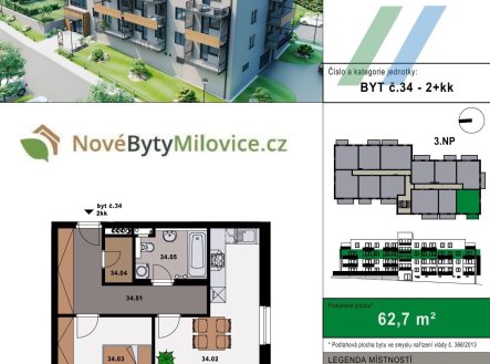Prodej bytu, 2+kk, 58 m²