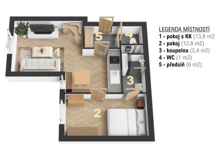 . | Prodej bytu, 2+kk, 36 m²