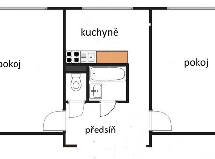 Pronájem bytu, 2+1, 55 m²