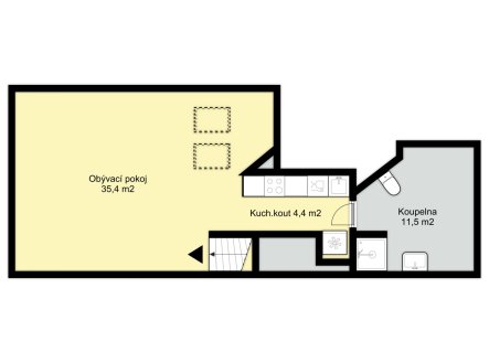 Pronájem bytu, 1+kk, 53 m²