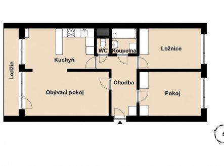 Prodej bytu, 3+kk, 75 m²