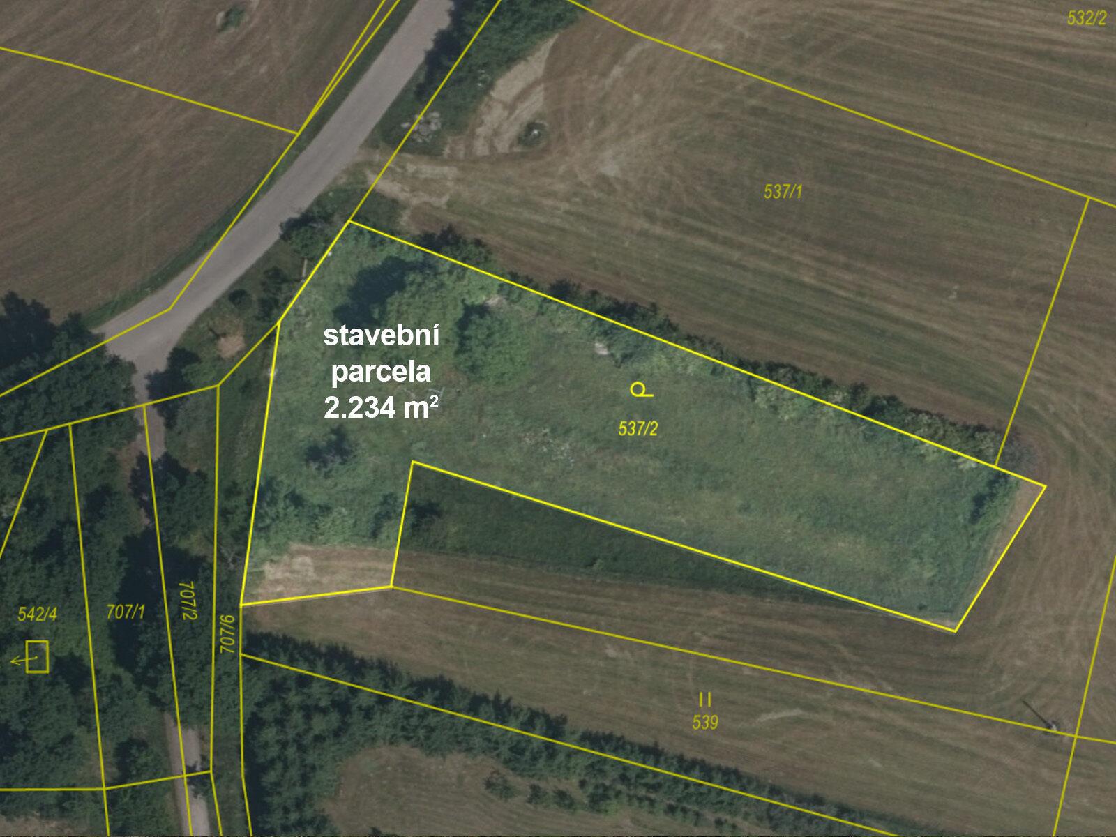 Prodej stavební parcely Holušice u Mužetic, obec Sedlice