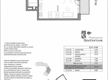 Prodej bytu, 2+kk, 62 m²
