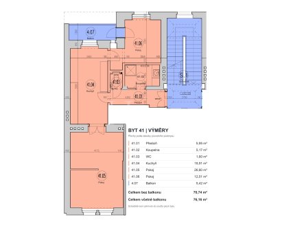 Pronájem bytu, 2+1, 76 m²