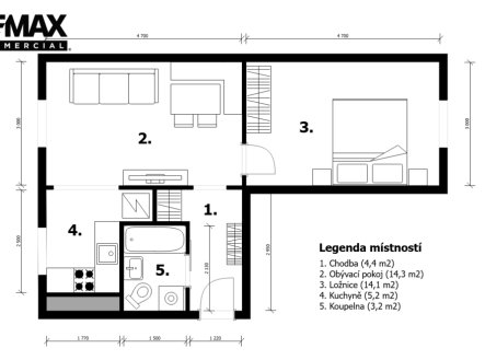 Prodej bytu, 2+1, 42 m²