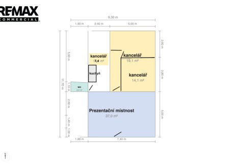 Pronájem obchodní prostory, 76 m²