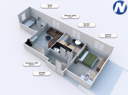 Prodej bytu, 3+1, 1 600 m²
