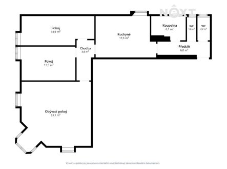 Pronájem bytu, 3+1, 100 m²