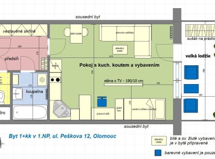 Pronájem bytu, 1+kk, 52 m²