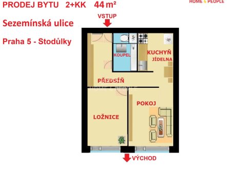 Prodej bytu, 2+kk, 46 m²