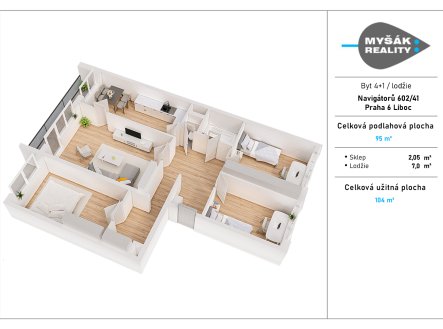 Prodej bytu, 4+1, 102 m²