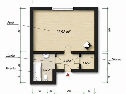 Prodej bytu, 1+kk, 38 m²