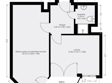 Prodej bytu, 2+kk, 42 m²
