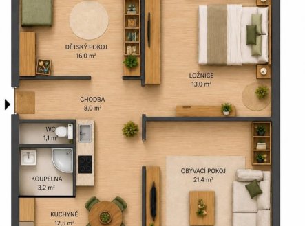 Pronájem bytu, 3+1, 75 m²