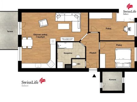Pronájem bytu, 3+kk, 83 m²