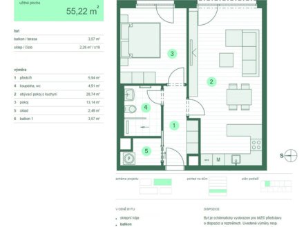Prodej bytu, 2+kk, 61 m²