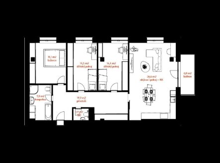 Prodej bytu, 4+kk, 122 m²