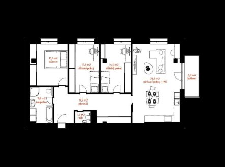 Prodej bytu, 4+kk, 115 m²