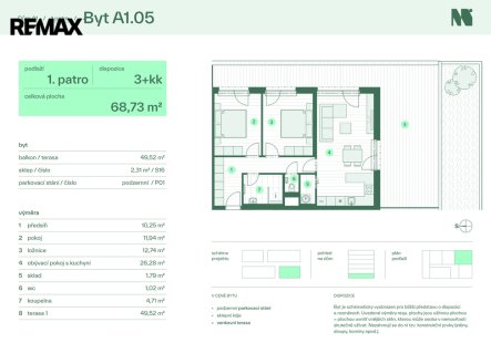 Prodej bytu, 3+kk, 120 m²