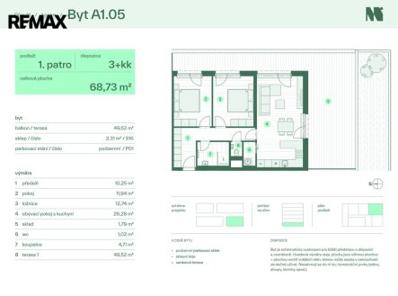 Prodej bytu, 3+kk, 120 m²