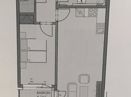 Pronájem bytu, 2+kk, 54 m²