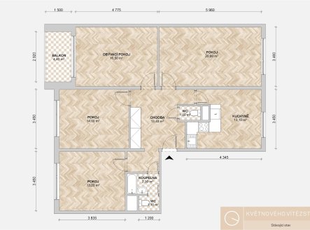 Prodej bytu, 4+1, 139 m²