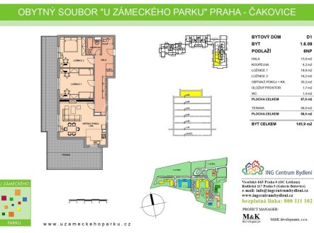 Pronájem bytu, 3+kk, 146 m²
