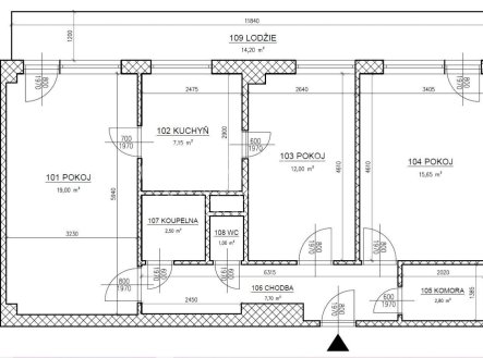 Pronájem bytu, 3+1, 74 m²