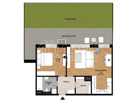 Pronájem bytu, 2+kk, 59 m²