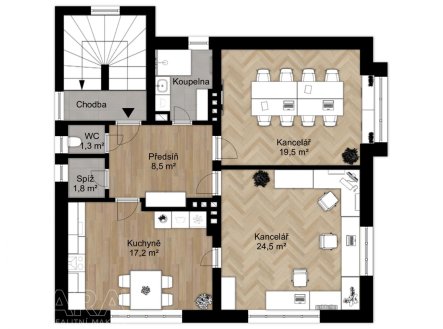 Pronájem kanceláře, 80 m²