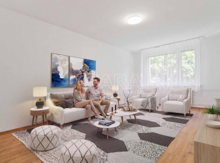 Obývací pokoj - vizualizace | Pronájem bytu, 2+1, 60 m²