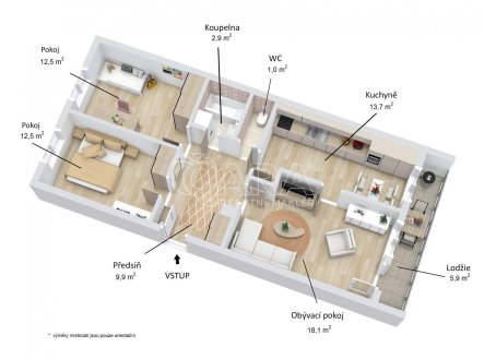 Prodej bytu, 3+1, 70 m²