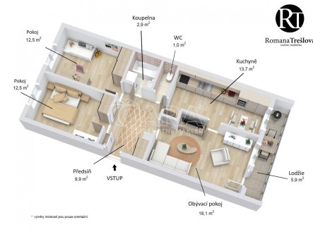 Prodej bytu, 3+1, 70 m²