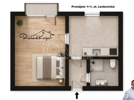 Pronájem bytu, 1+1, 39 m²
