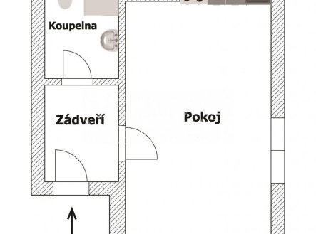 Pronájem bytu, 1+kk, 27 m²