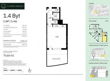 Prodej bytu, 1+kk, 81,6 m²