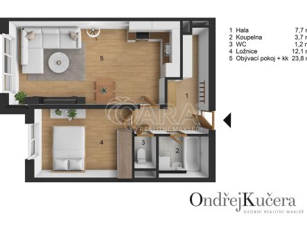 Prodej bytu, 2+kk, 48,4 m²