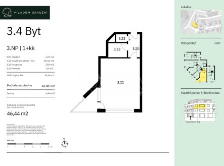 Prodej bytu, 1+kk, 46,4 m²