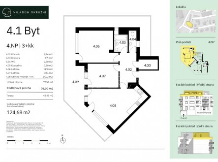 Prodej bytu, 3+kk, 125 m²