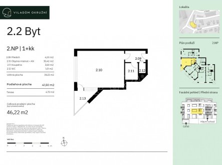 Prodej bytu, 1+kk, 47 m²