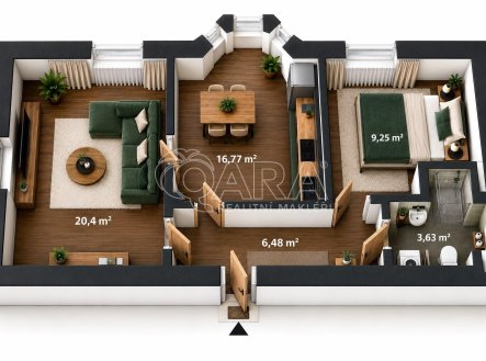 Pronájem bytu, 2+1, 57 m²