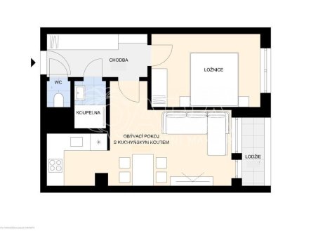 Prodej bytu, 2+kk, 47 m²