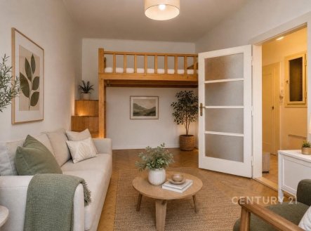vizualizace s nábytkem | Pronájem bytu, 2+kk, 42 m²